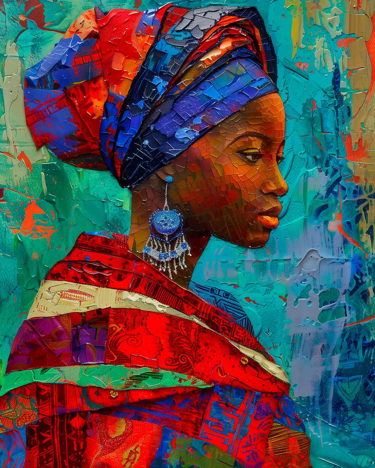 Vibrant African Woman Portrait Wall Art