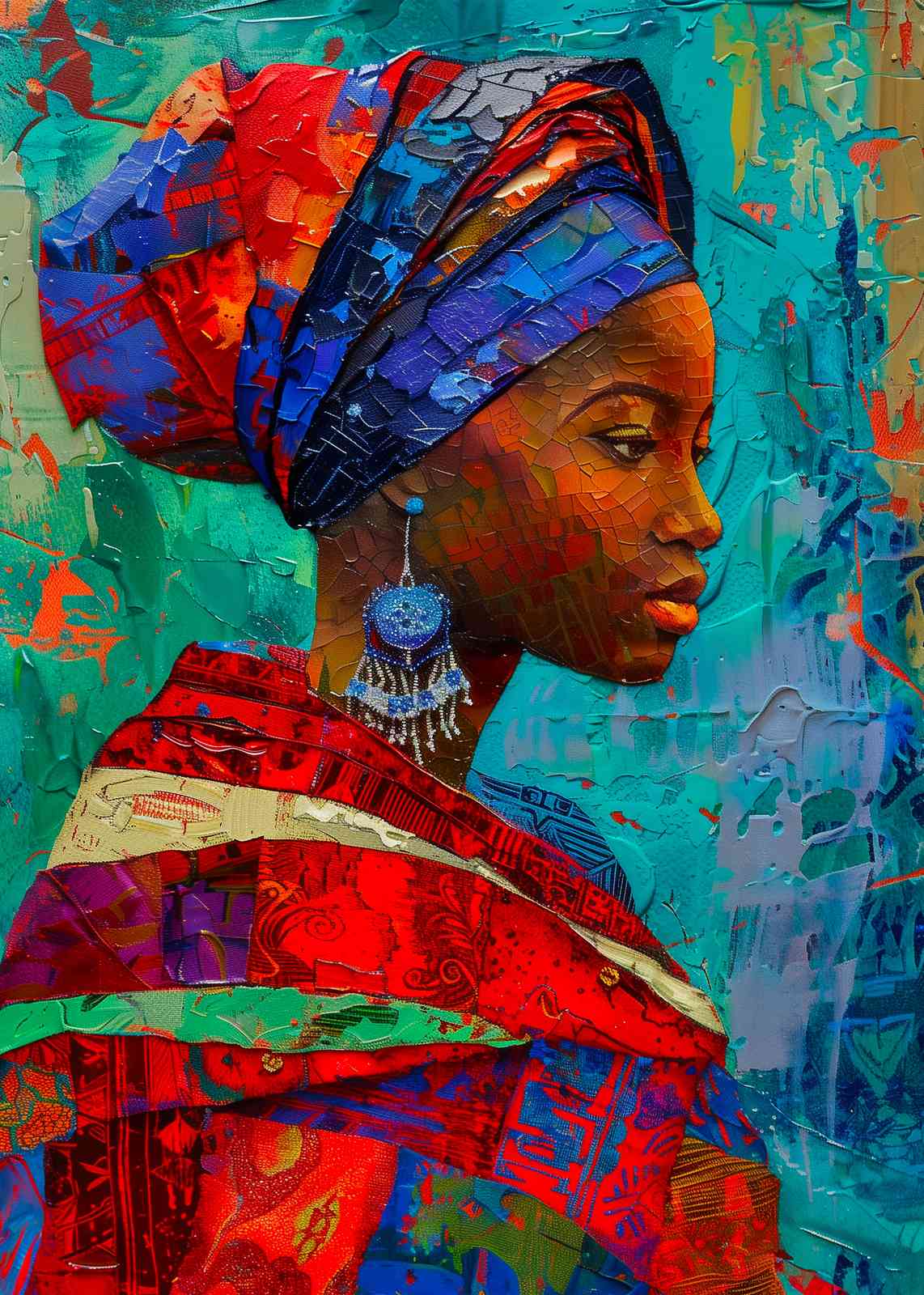 Vibrant African Woman Portrait Wall Art