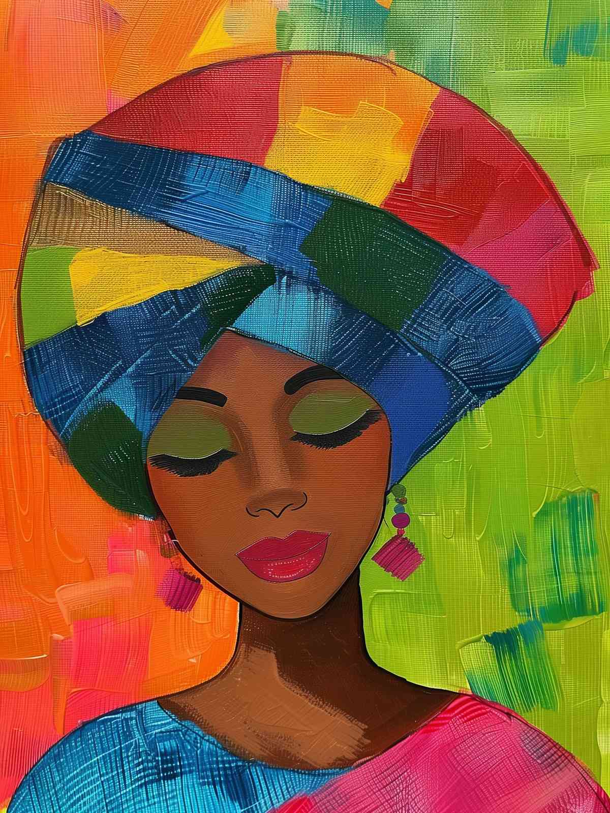 Vibrant Woman Abstract Art Wall Art