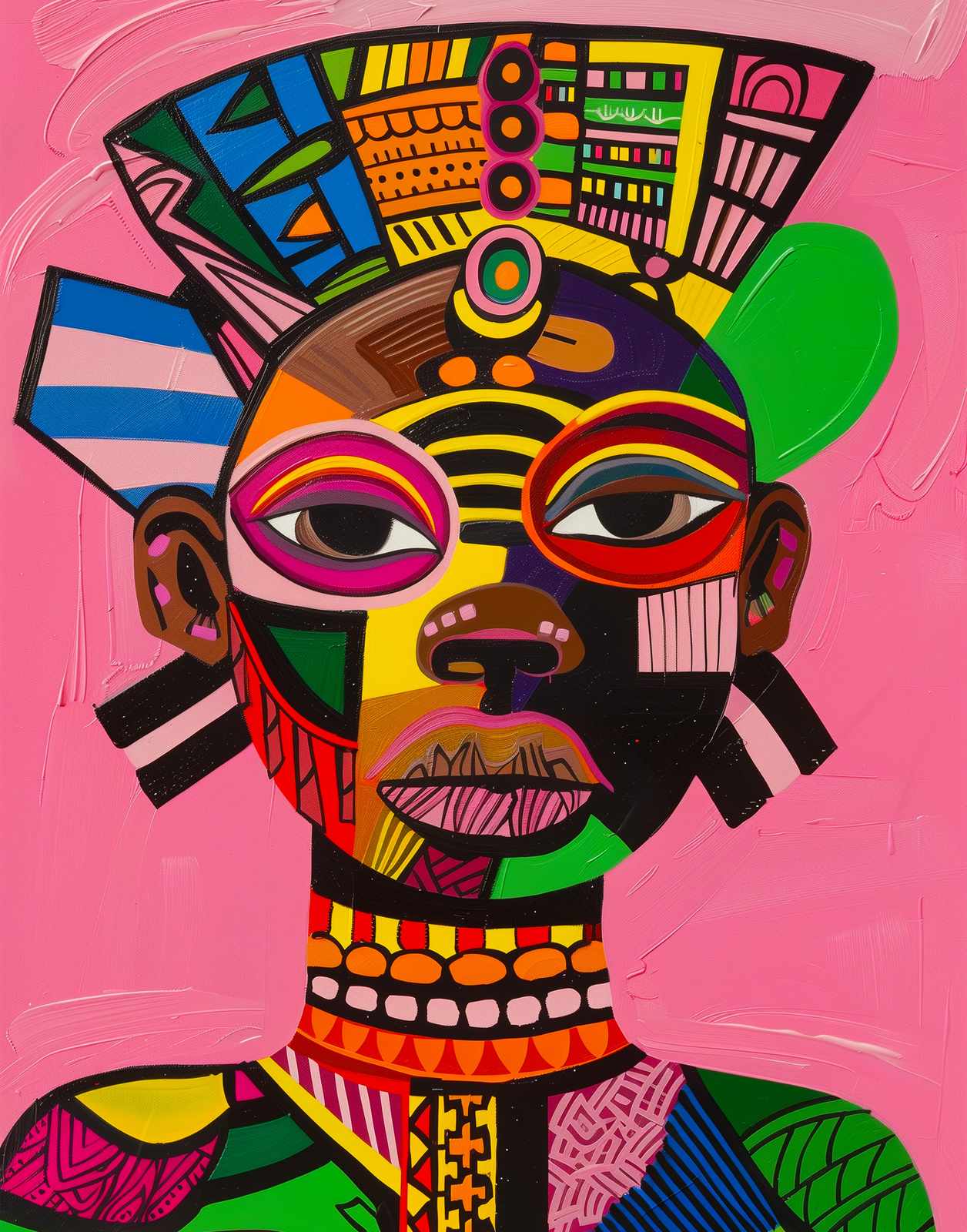 Vibrant Abstract Portrait Wall Art