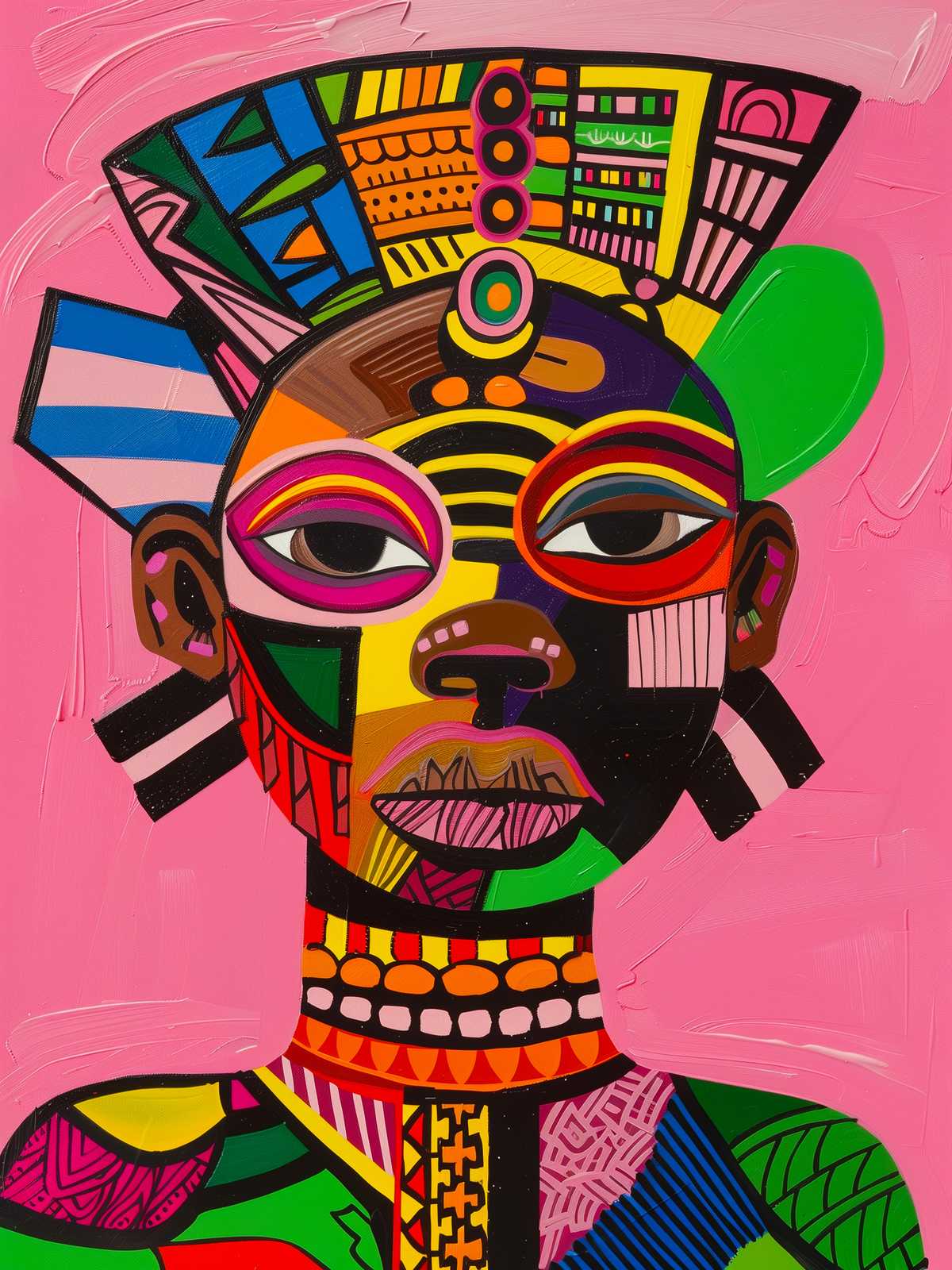Vibrant Abstract Portrait Wall Art