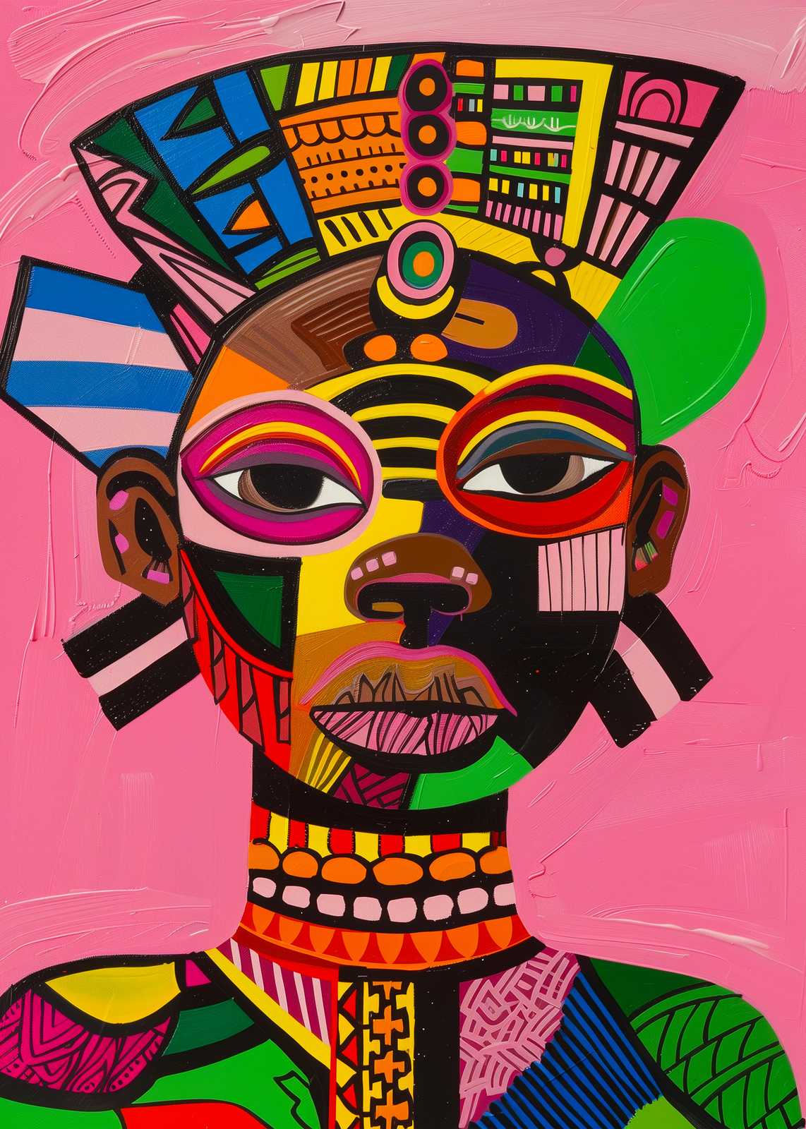 Vibrant African Portrait Wall Art