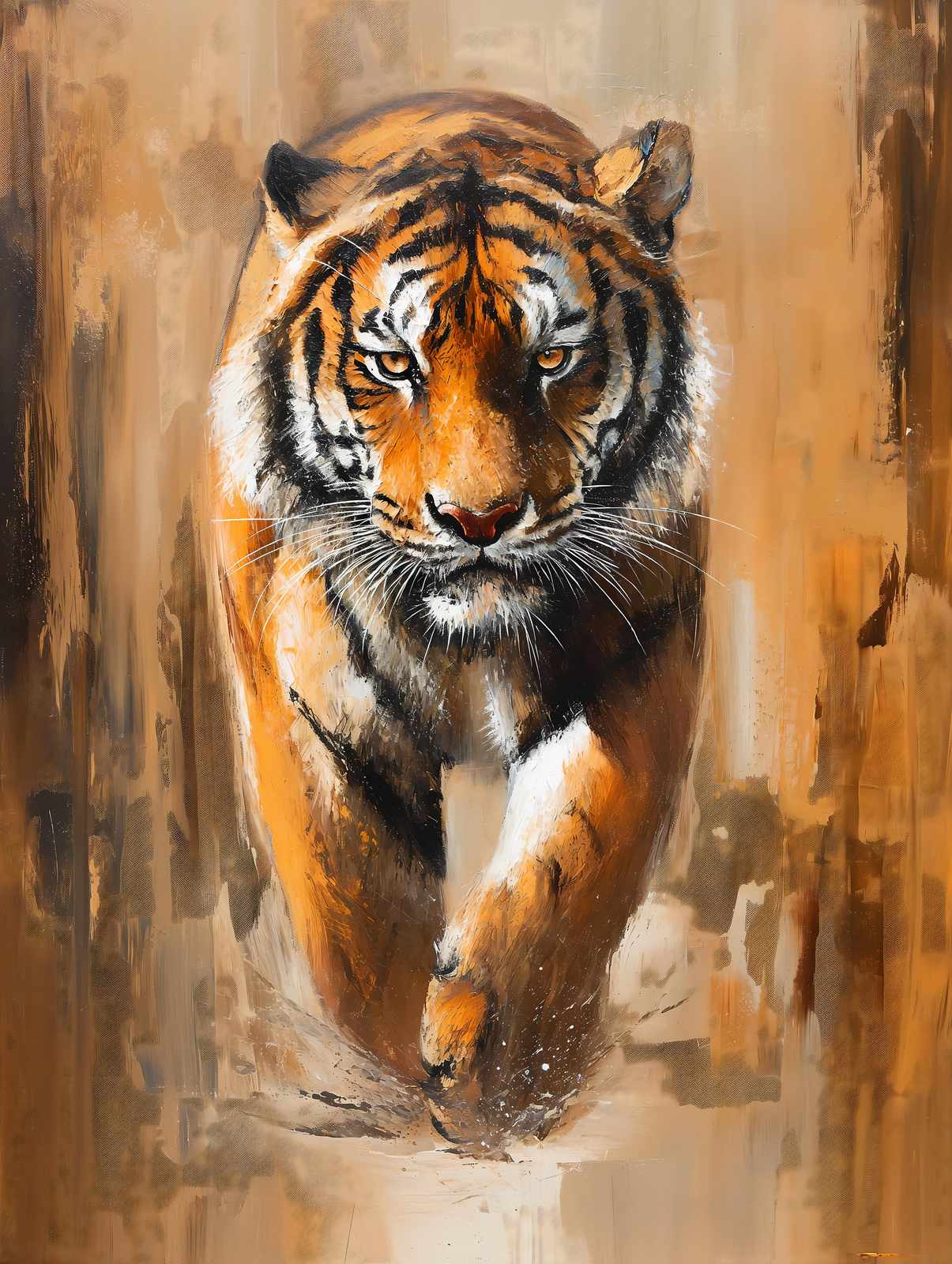 Majestic Tiger Approaching Wall Art