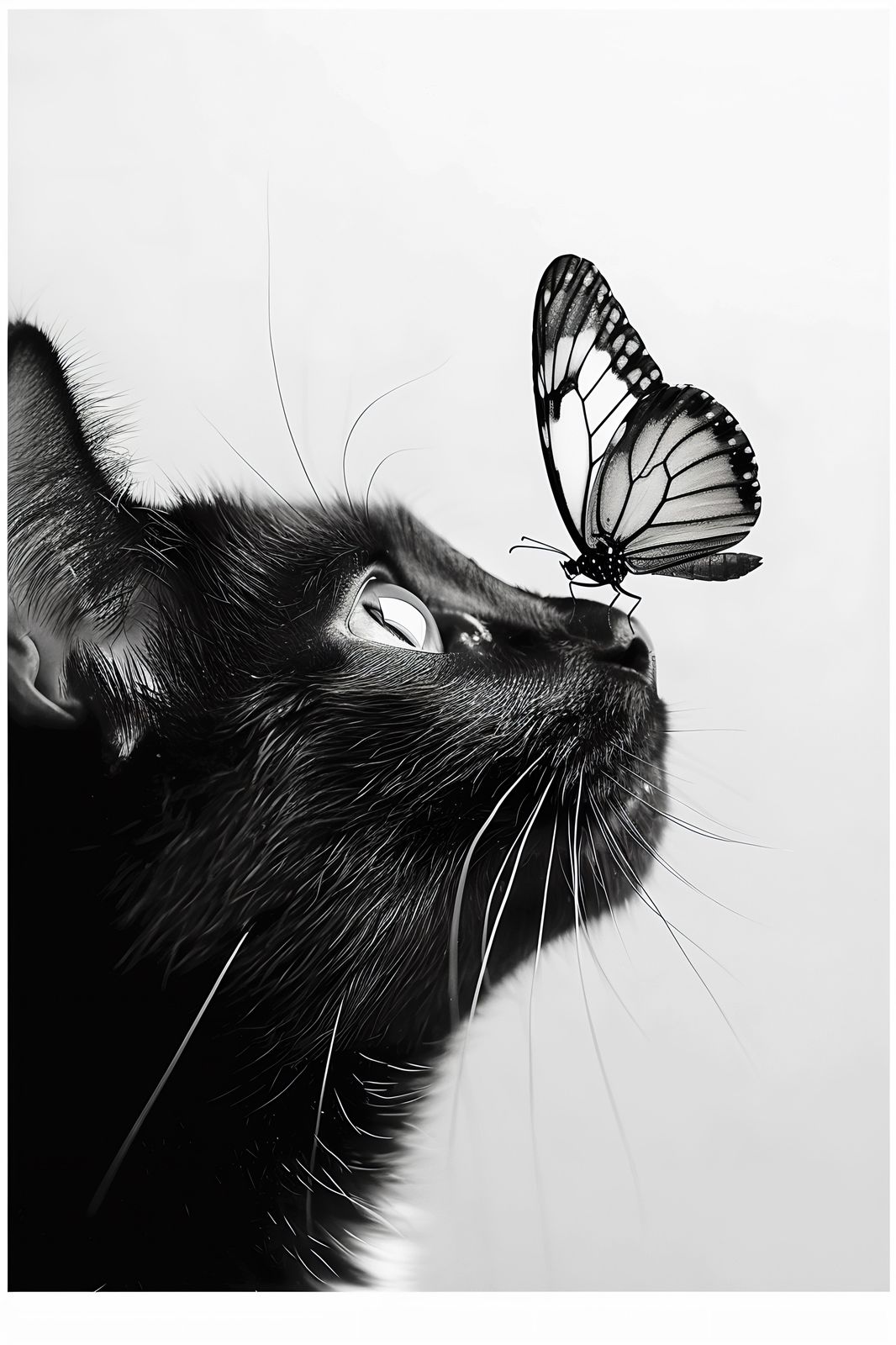Enchanting Black Cat & Butterfly Wall Art