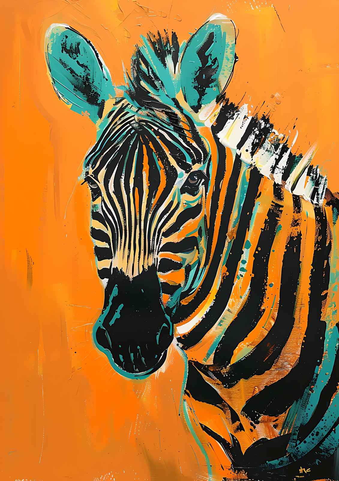 Vibrant Zebra Abstract Wall Art Wall Art