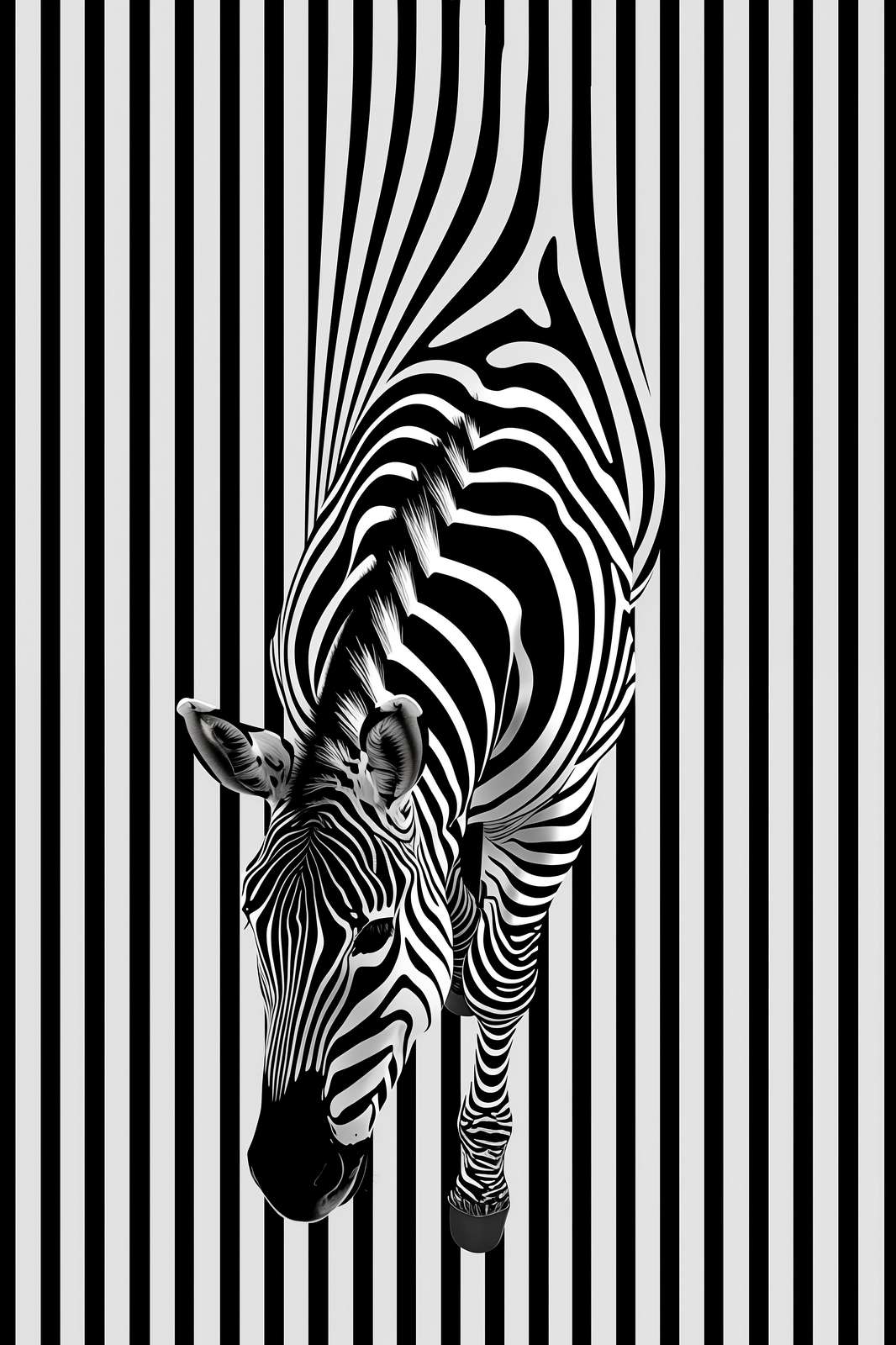 Striking Zebra Abstract Stripe Wall Art