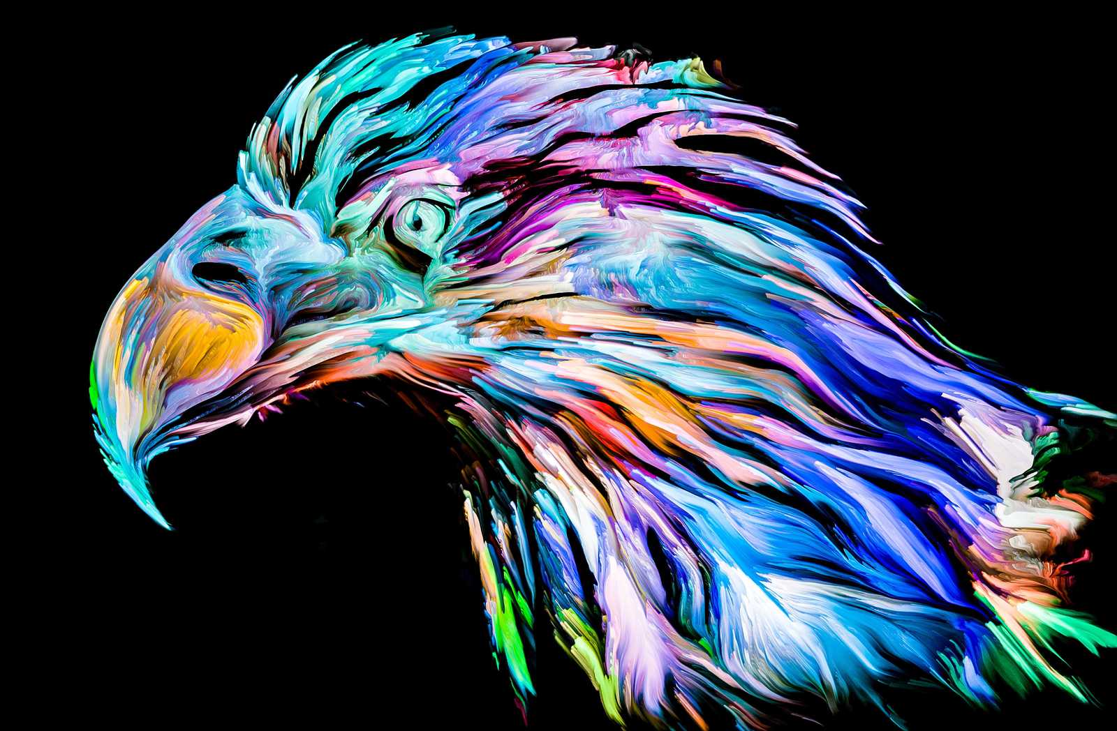 Vibrant Eagle Portrait Abstract Wall Art