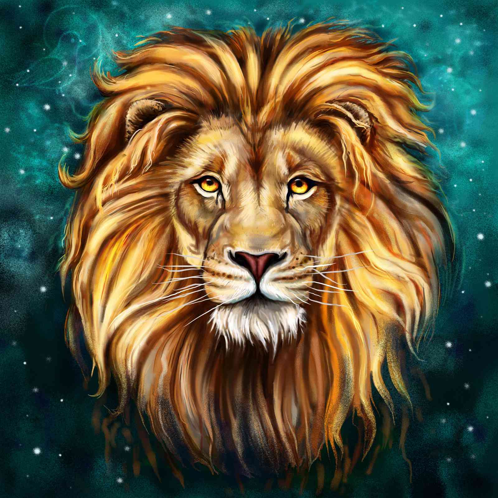 Majestic Lion Zodiac Wall Art - Leo Star Sign Art