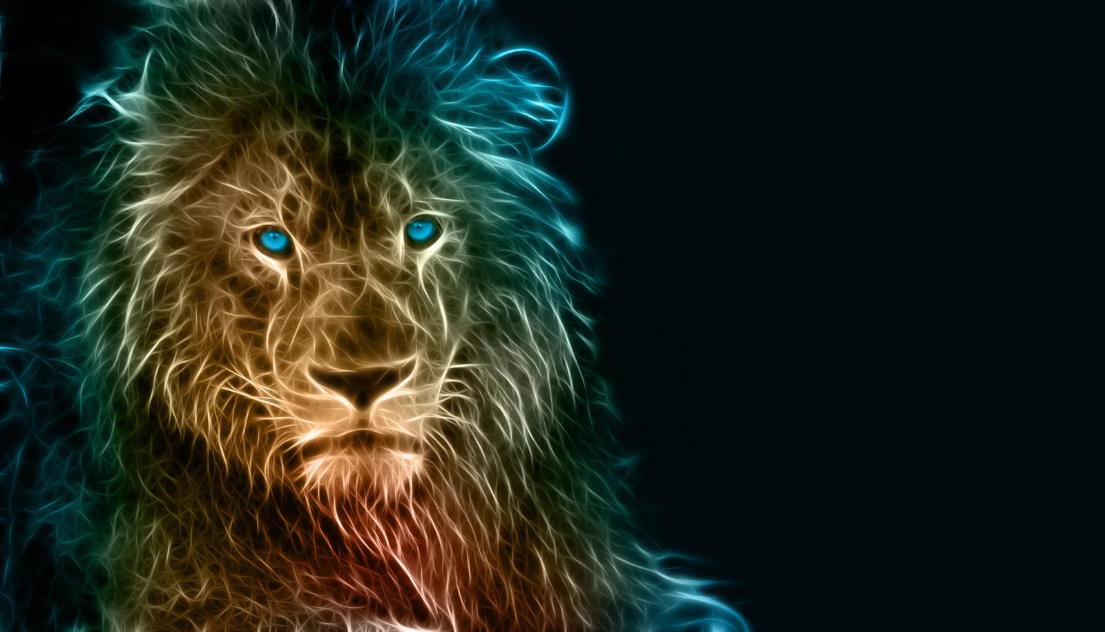 Electric Lion Blue Eyes Wall Art Wall Art