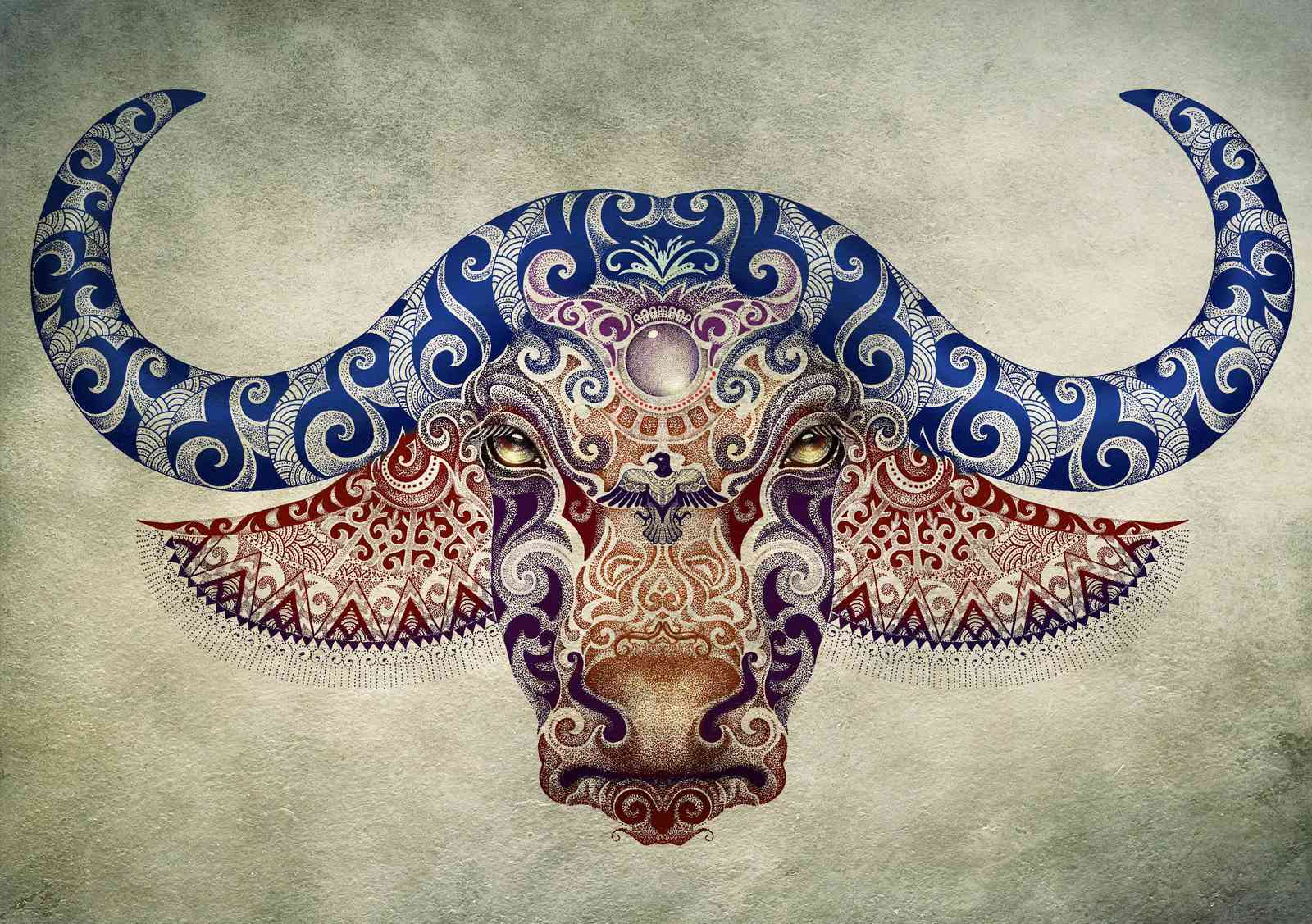 Majestic Mandala Buffalo Wall Art