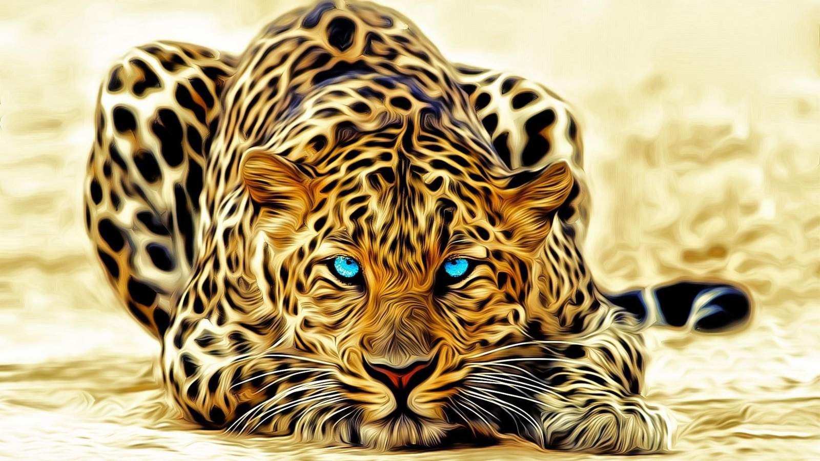 Mesmerizing Leopard Blue Eyes Wall Art