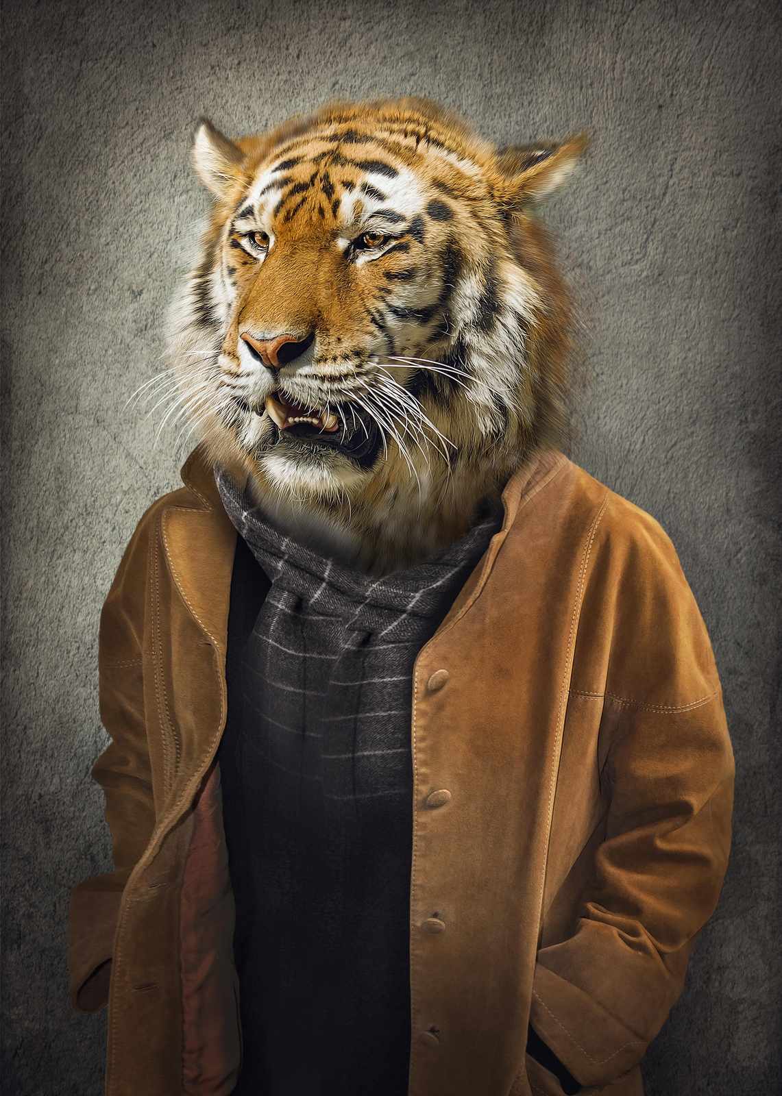 Dapper Tiger Fashion Animal Portrait Wall Art