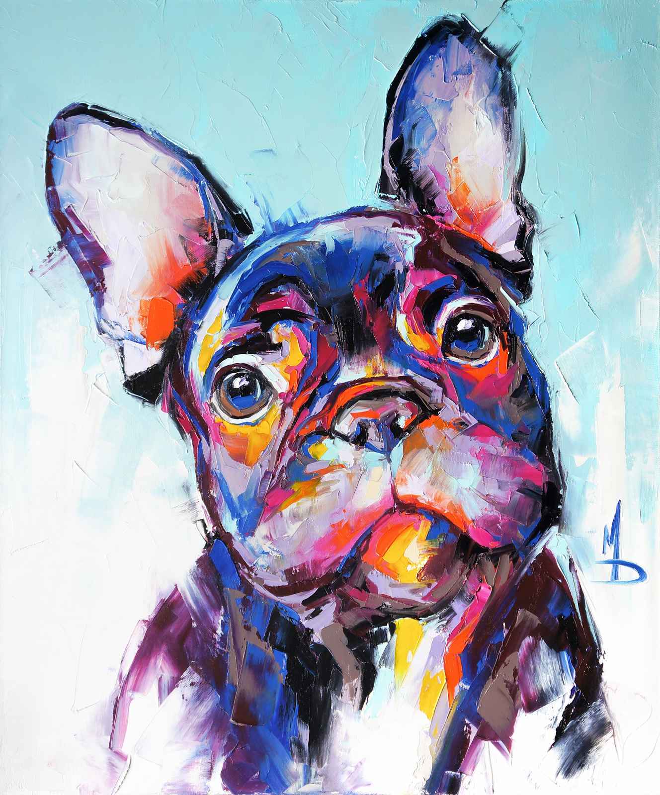 Vibrant French Bulldog Portrait Wall Art