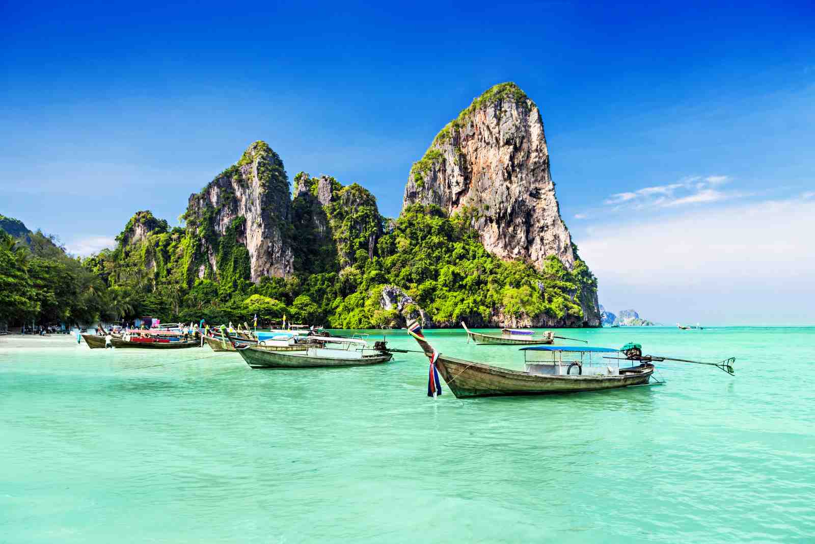 Tranquil Thai Island Boats Wall Art