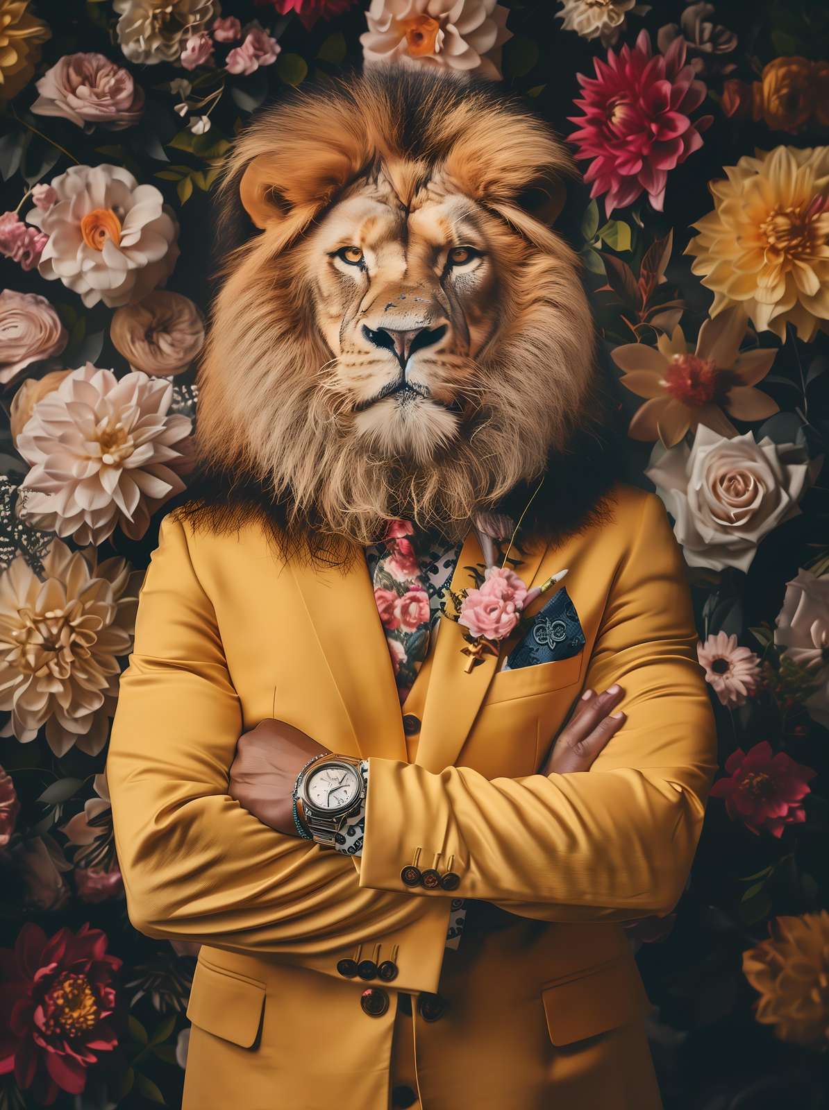 Majestic Lion Dapper Style Wall Art