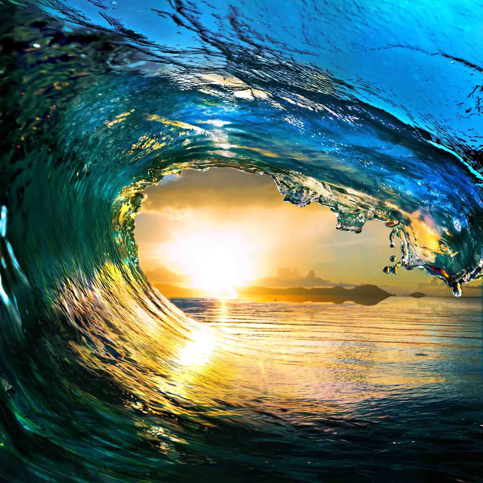 Sunrise Ocean Wave Wall Art
