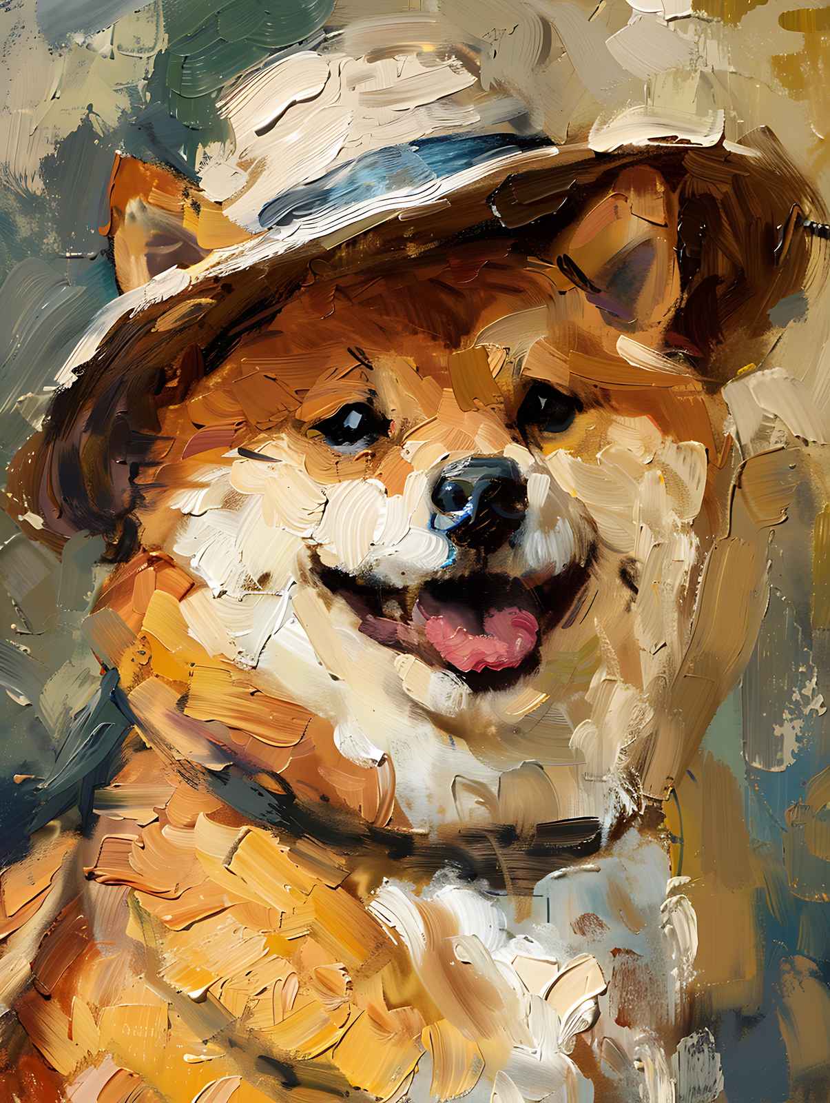 Joyful Shiba Inu Portrait Wall Art