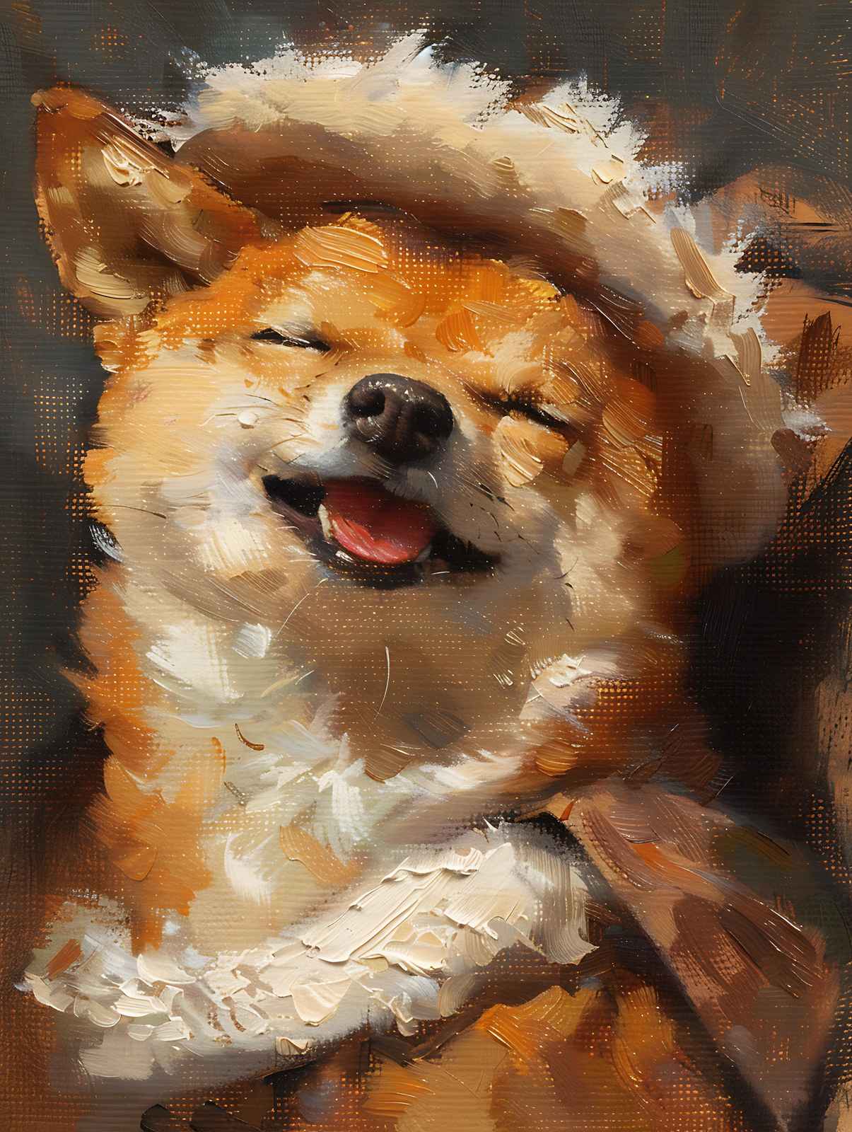 Joyful Pomeranian Dog Portrait Wall Art