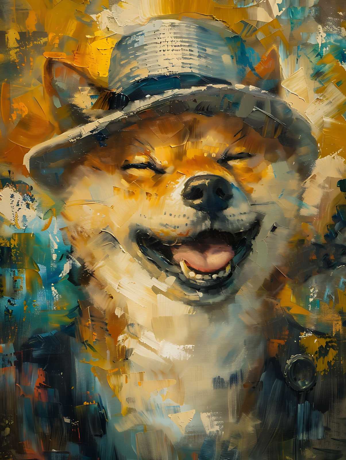 Joyful Shiba Inu Portrait Wall Art