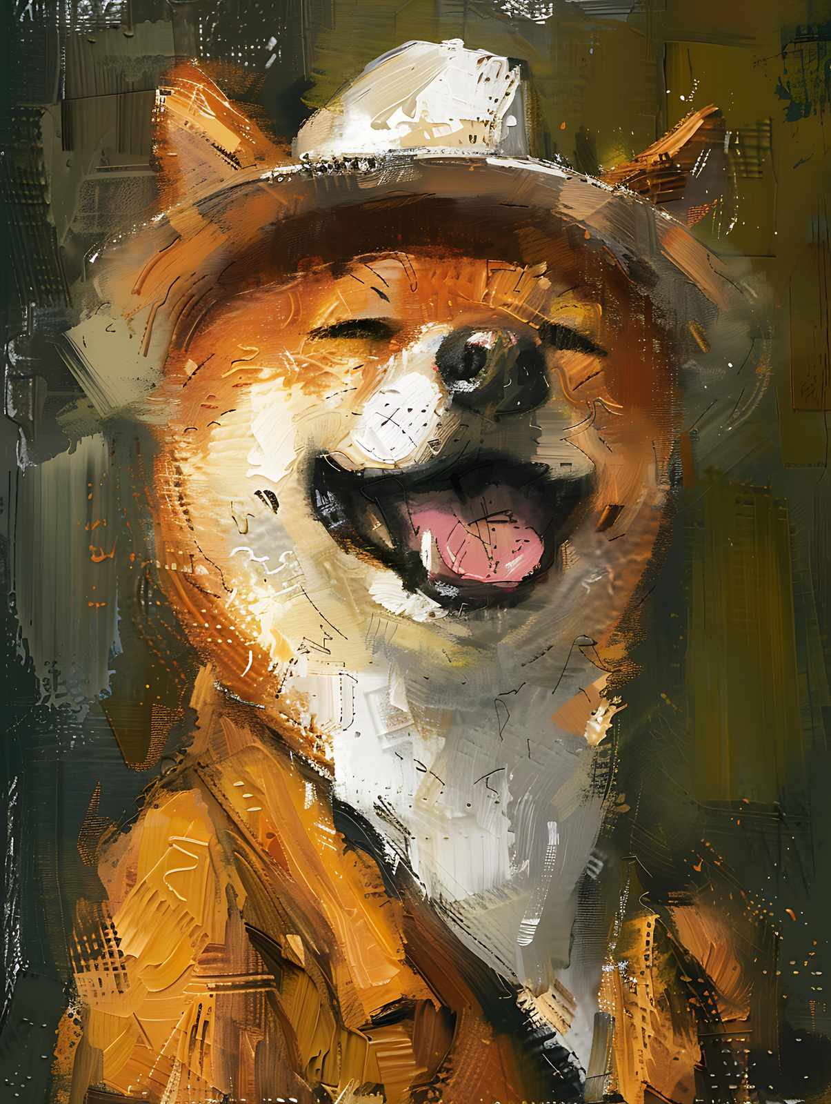 Joyful Shiba Inu Impressionist Wall Art