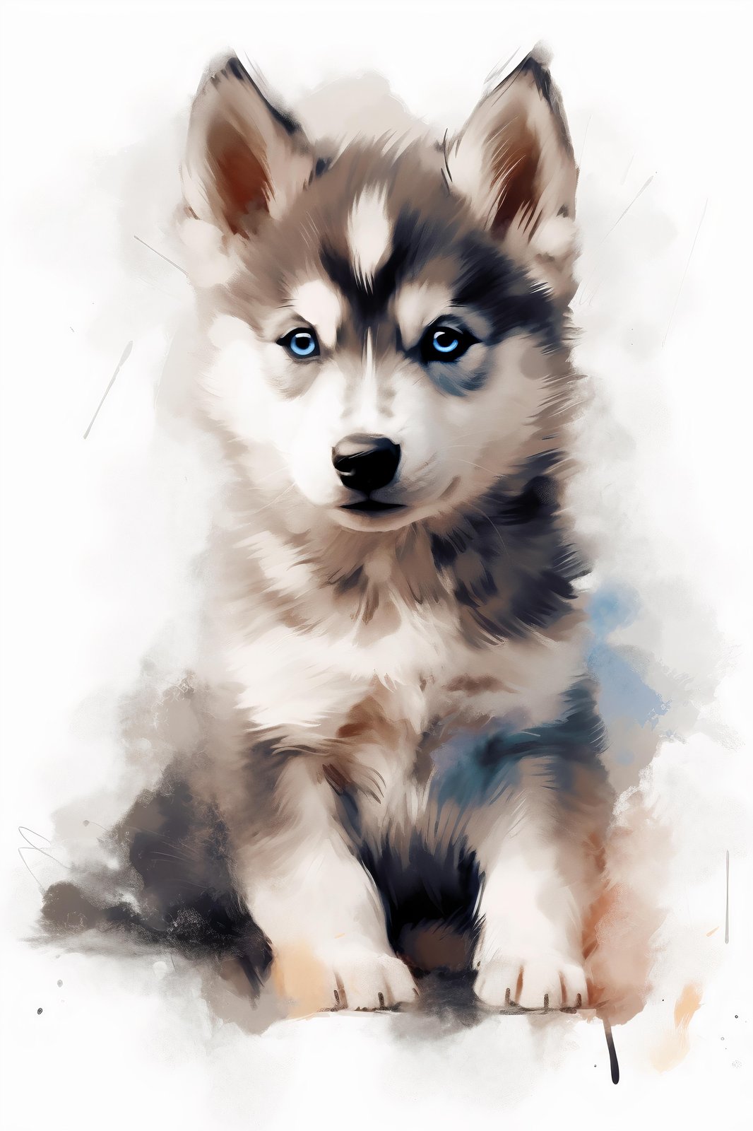 Adorable Husky Puppy "Blue Eyes" Wall Art