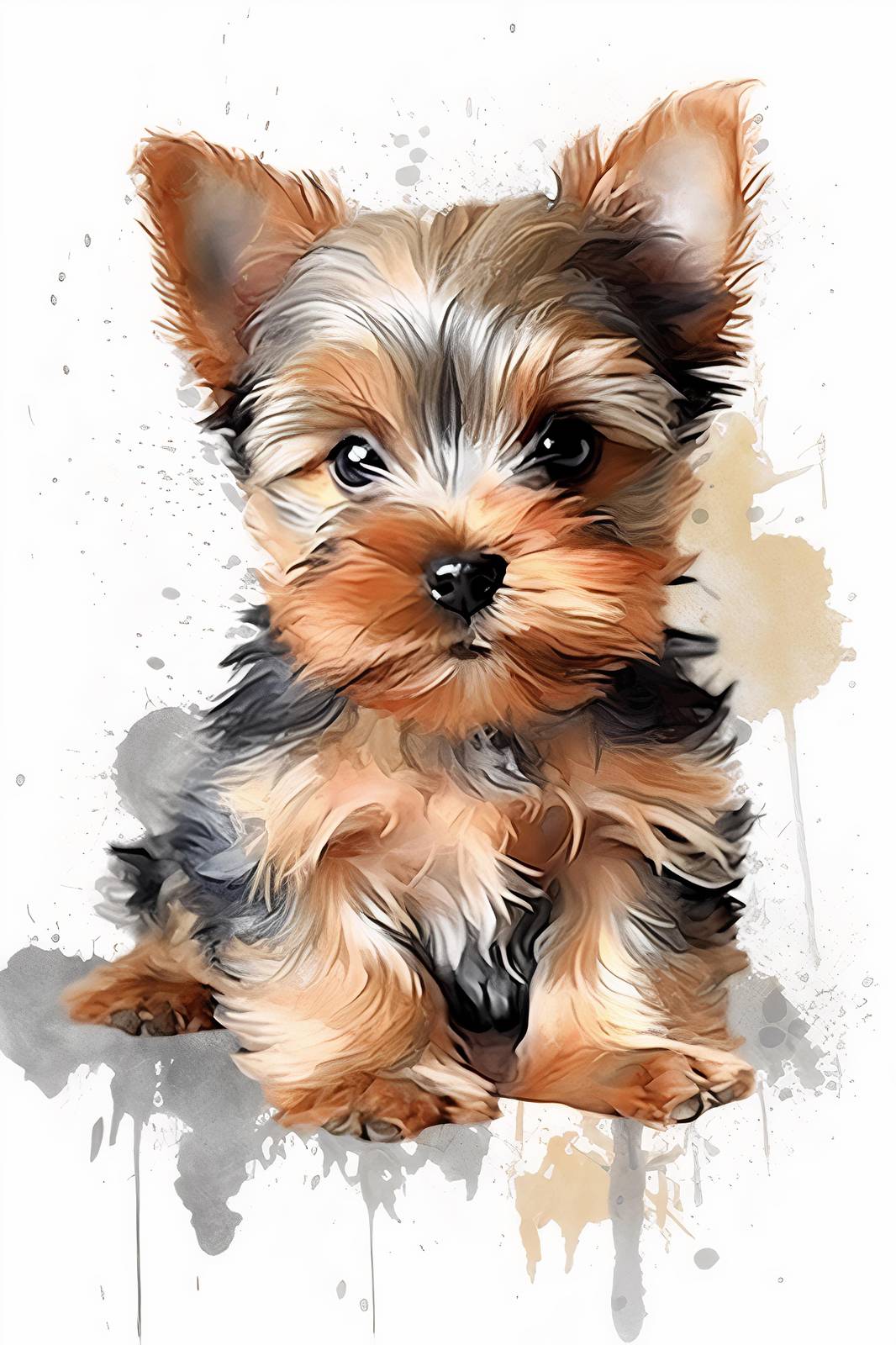 Adorable Yorkshire Terrier Puppy Art Wall Art