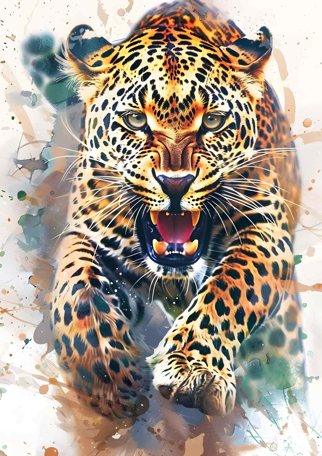 Fierce Leopard Roar Wall Art