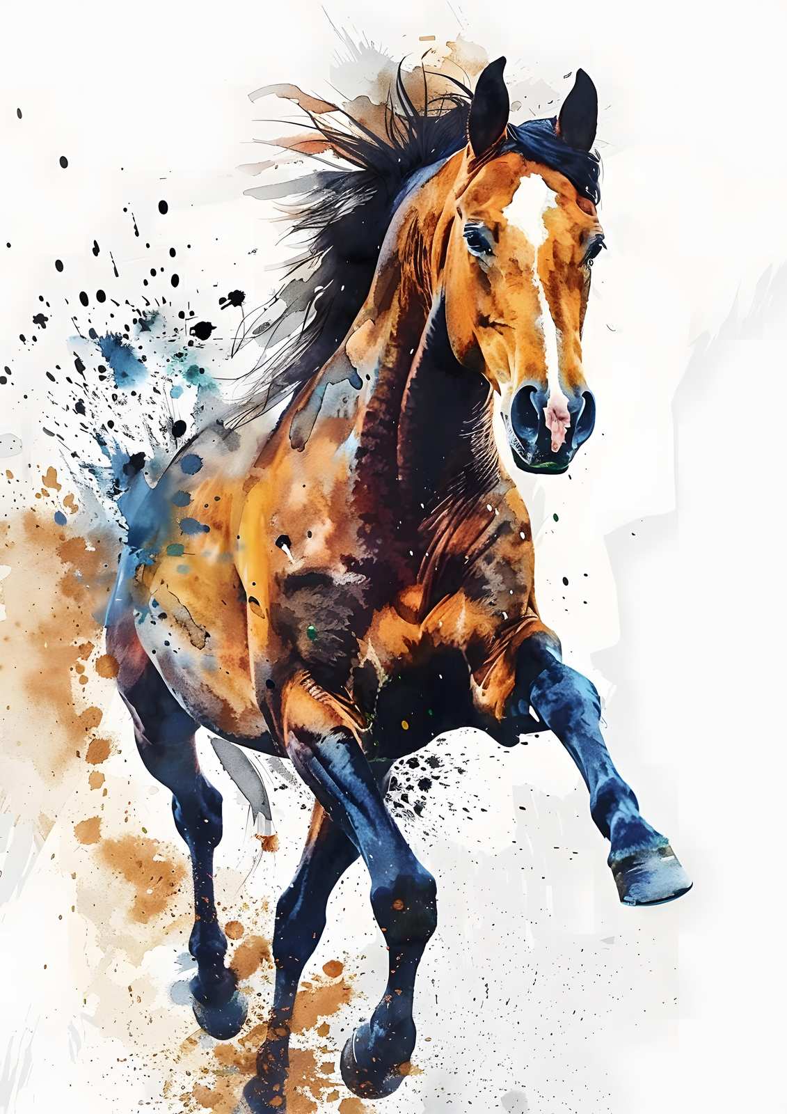 Majestic Equine Splash Art Wall Art