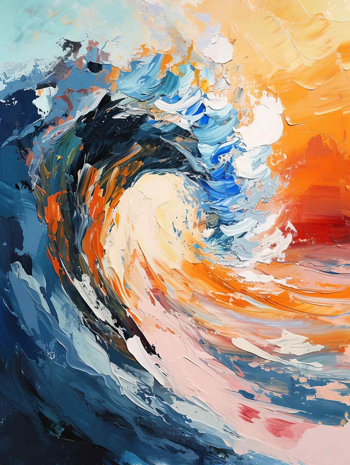 Energetic Wave Textured Wall Art