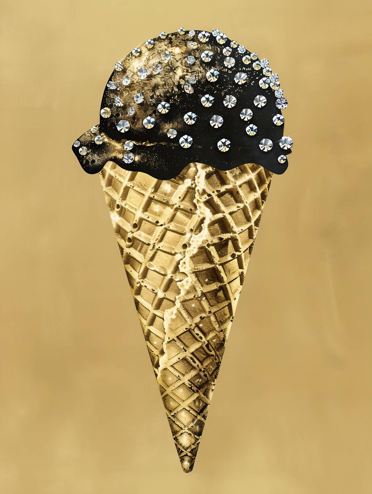 Luxury Diamond Ice Cream Art Wall Art