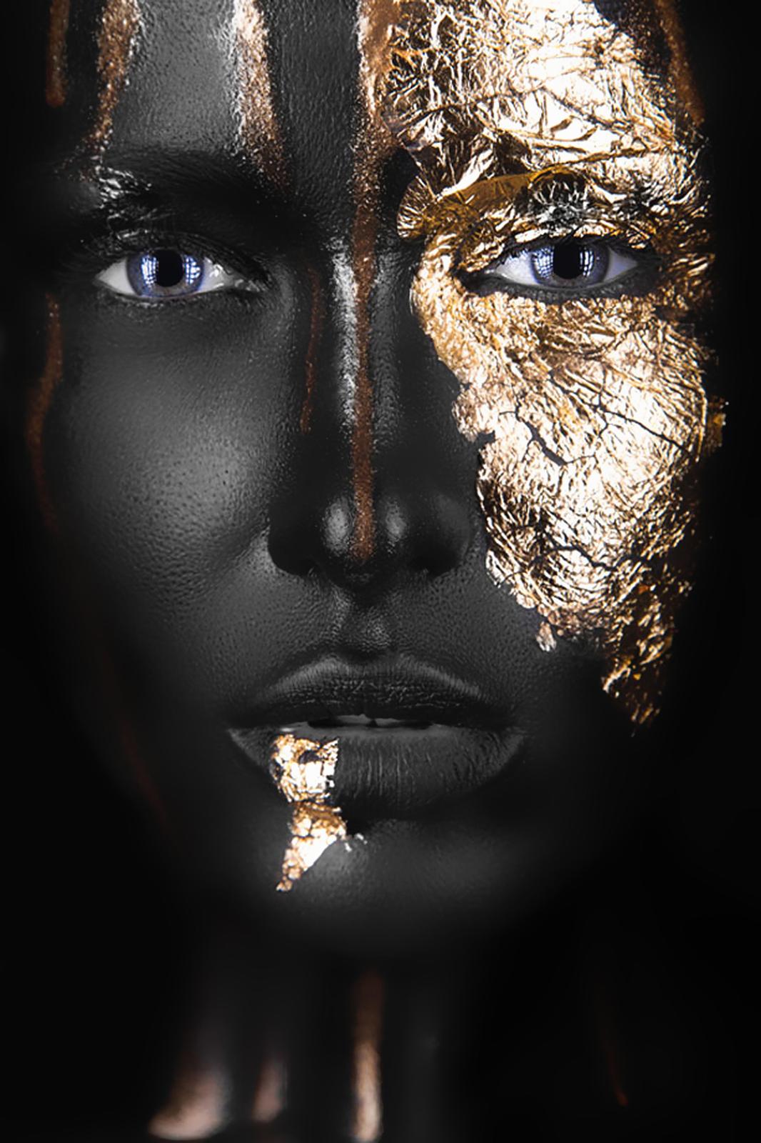 Bold Gold Face Portrait Wall Art | Luxury Wall Art