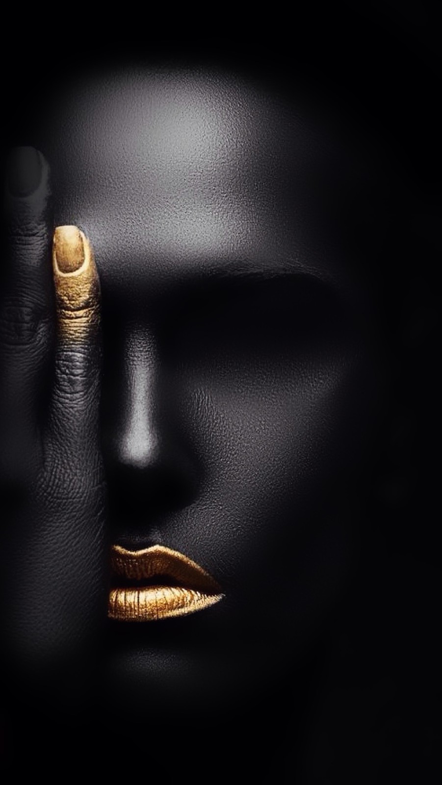 Gold Lips & Eyes Wall Art | Modern Wall Art