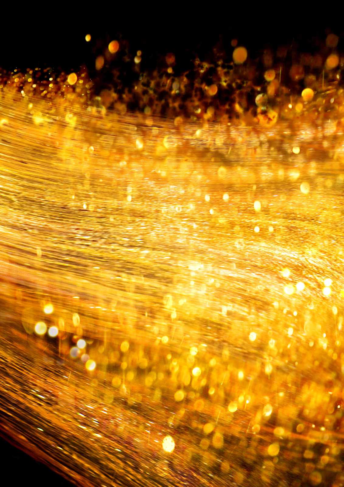Golden Glitter Stream Wall Art