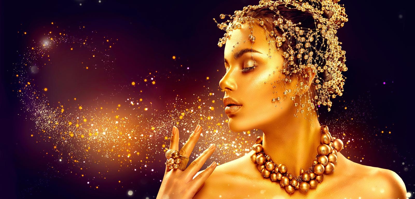 Golden Goddess Glamour Wall Art