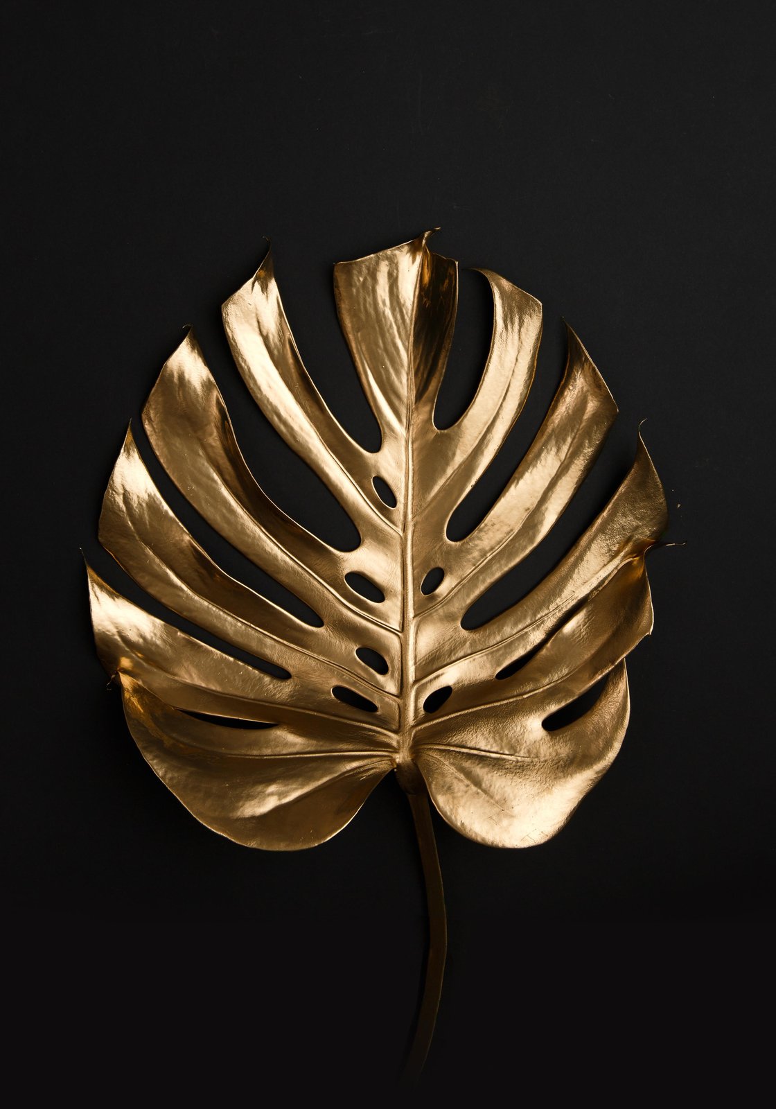 Luxurious Gold Monstera Leaf Wall Art