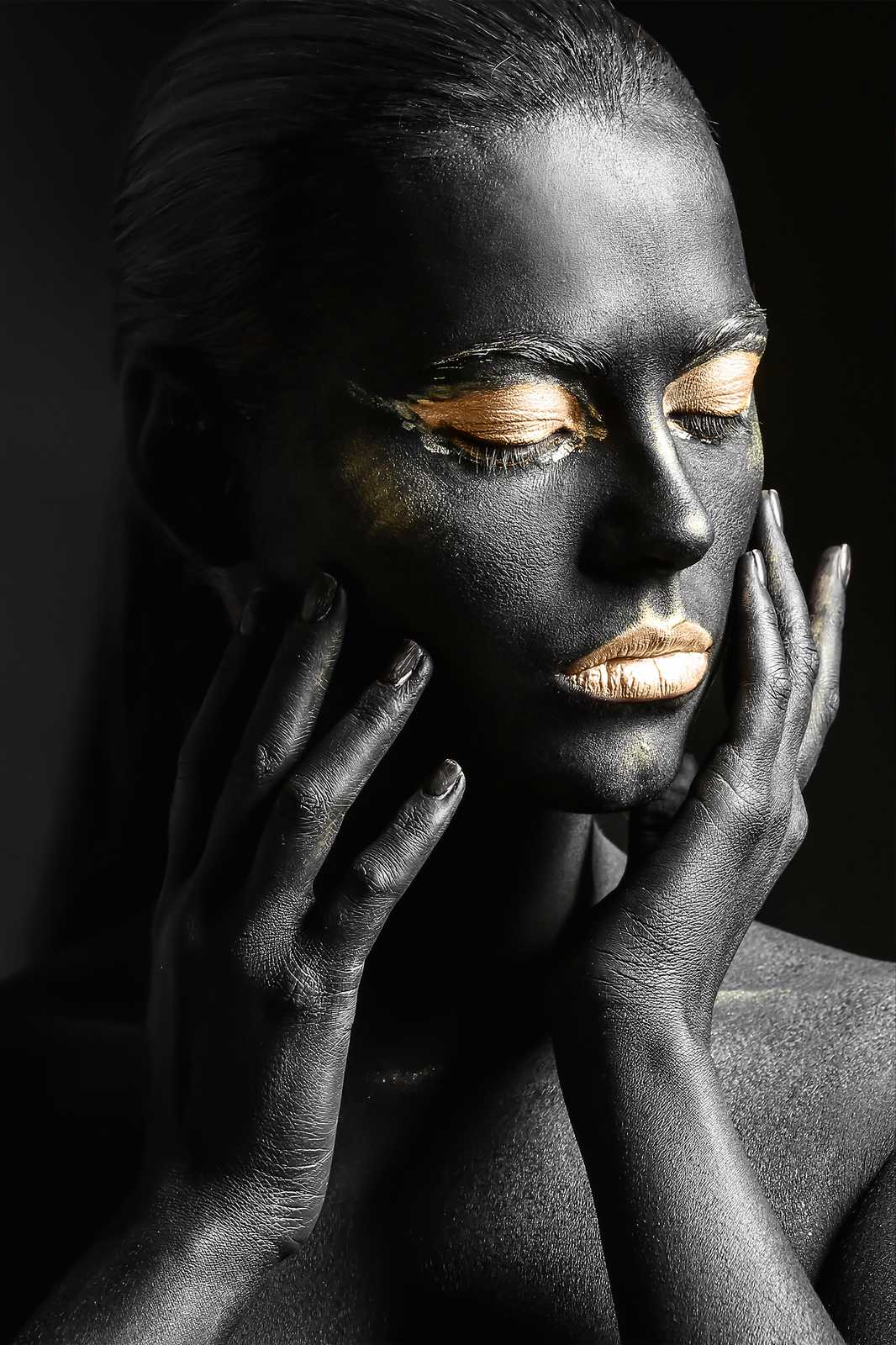 Golden Dreams Black Face Art Wall Art