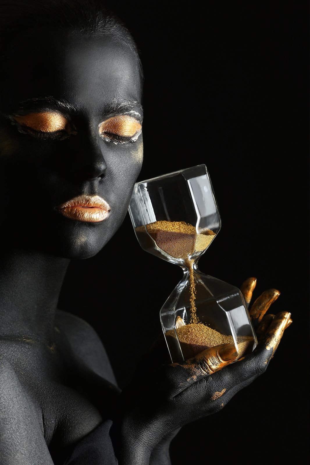 Golden Hour Abstract Woman Hourglass Wall Art