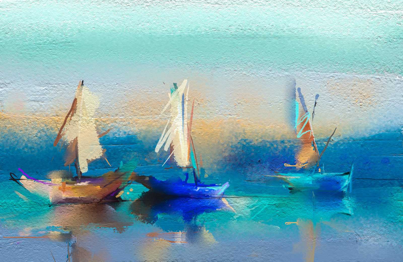 Abstract Sailboats on Water Wall Art