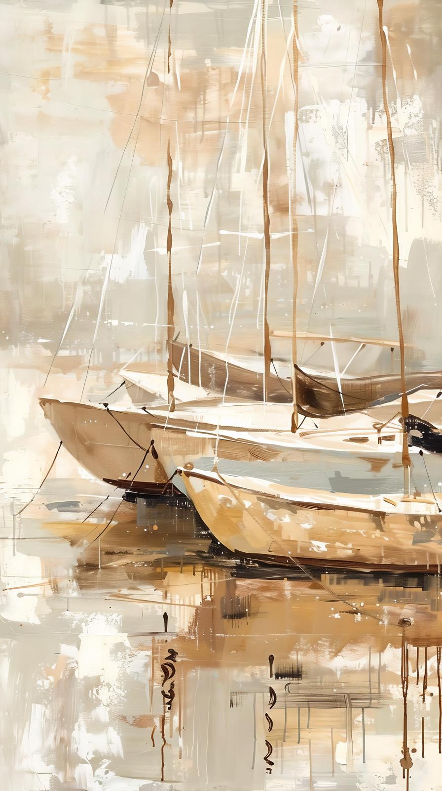 Abstract Sailboat Serenity Wall Art