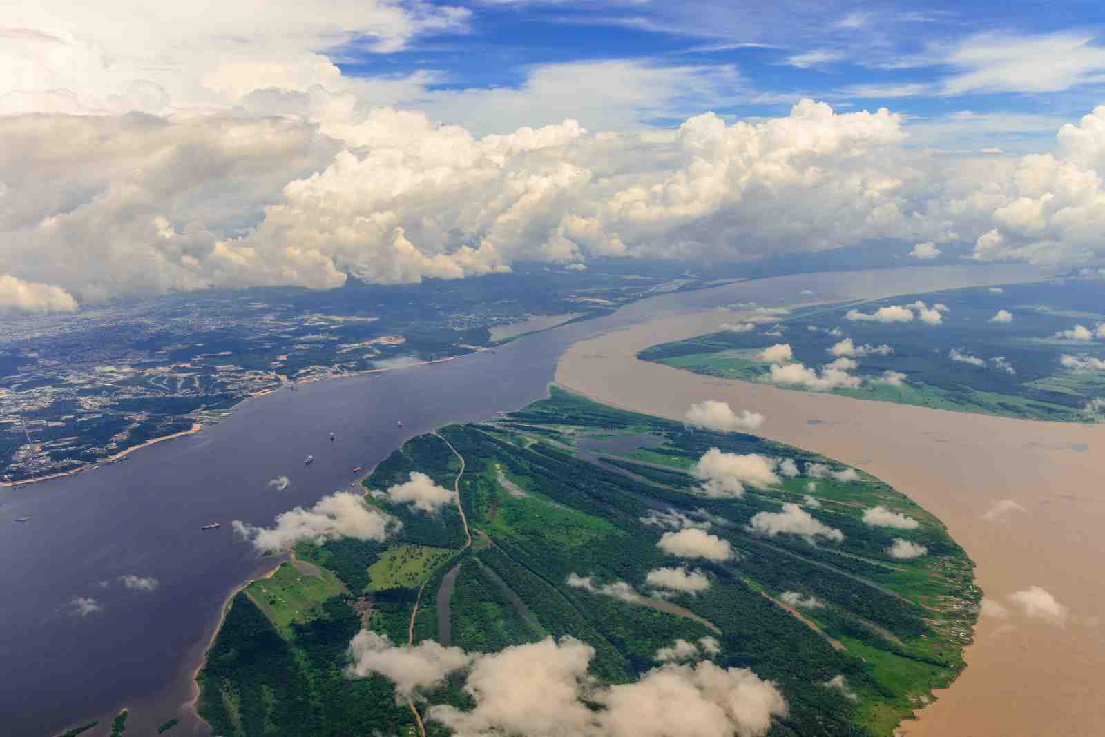 Majestic River Confluence Aerial Wall Art