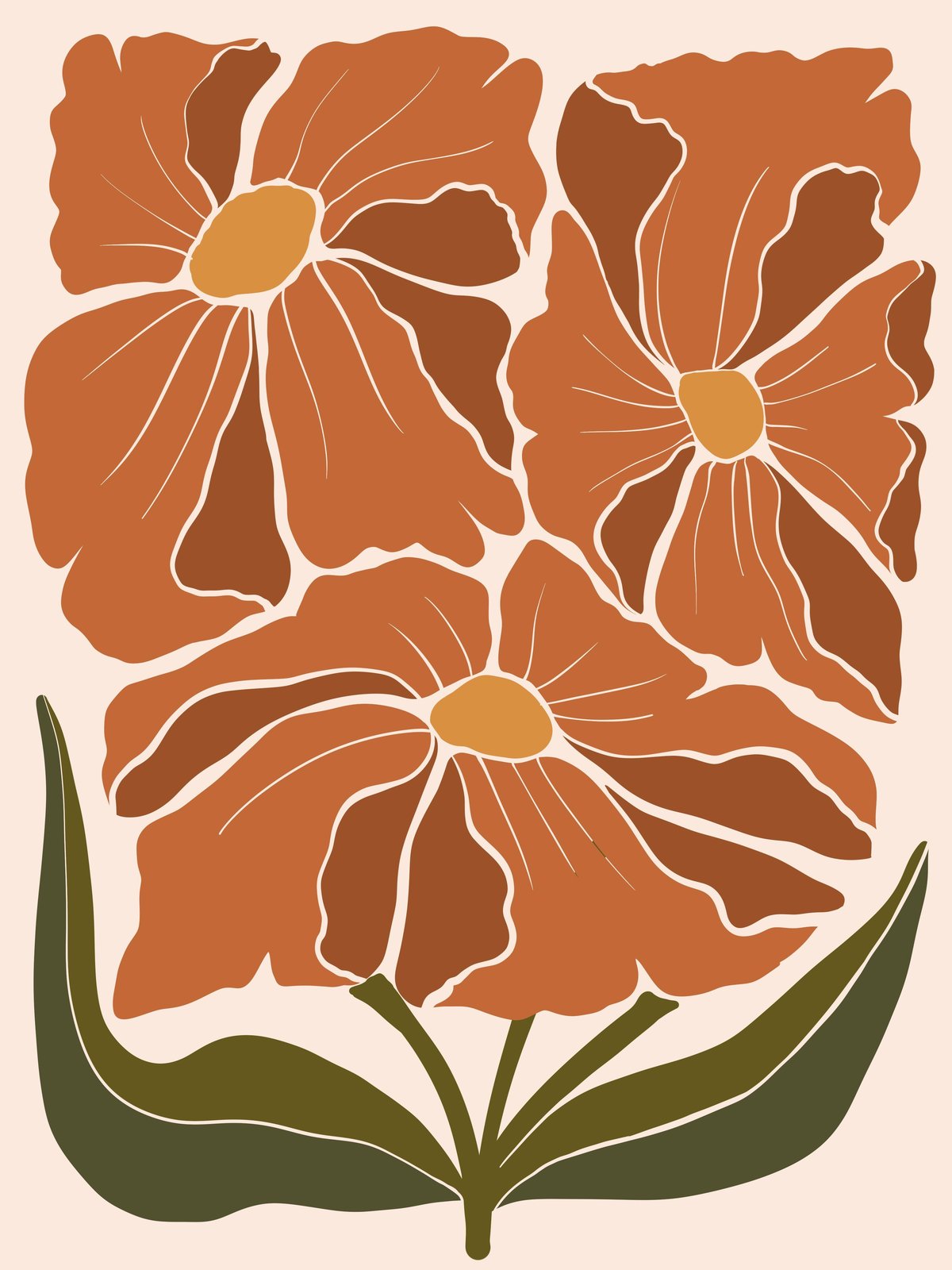 Boho Floral Wall Art Wall Art