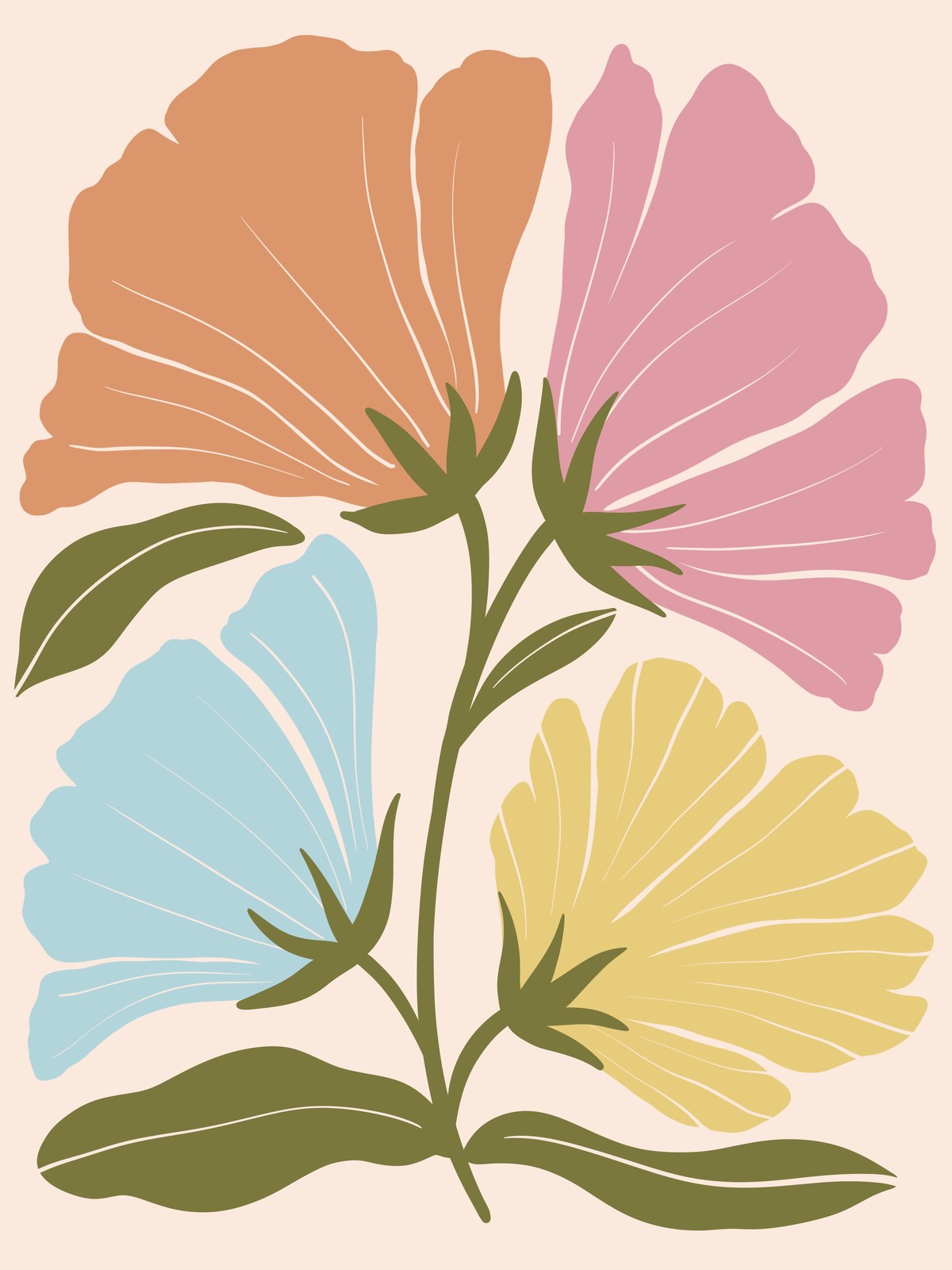 Abstract Floral Wall Art Wall Art