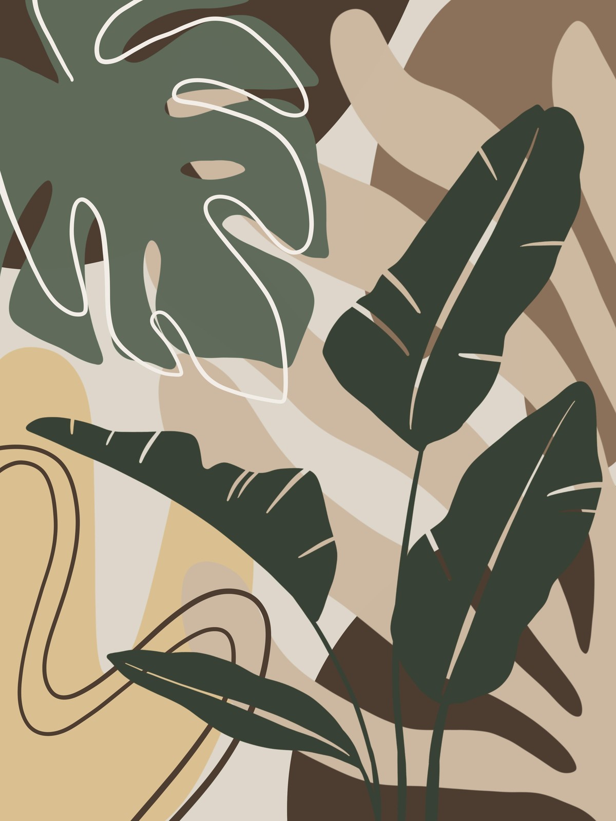 Botanical Abstract Nature Wall Art