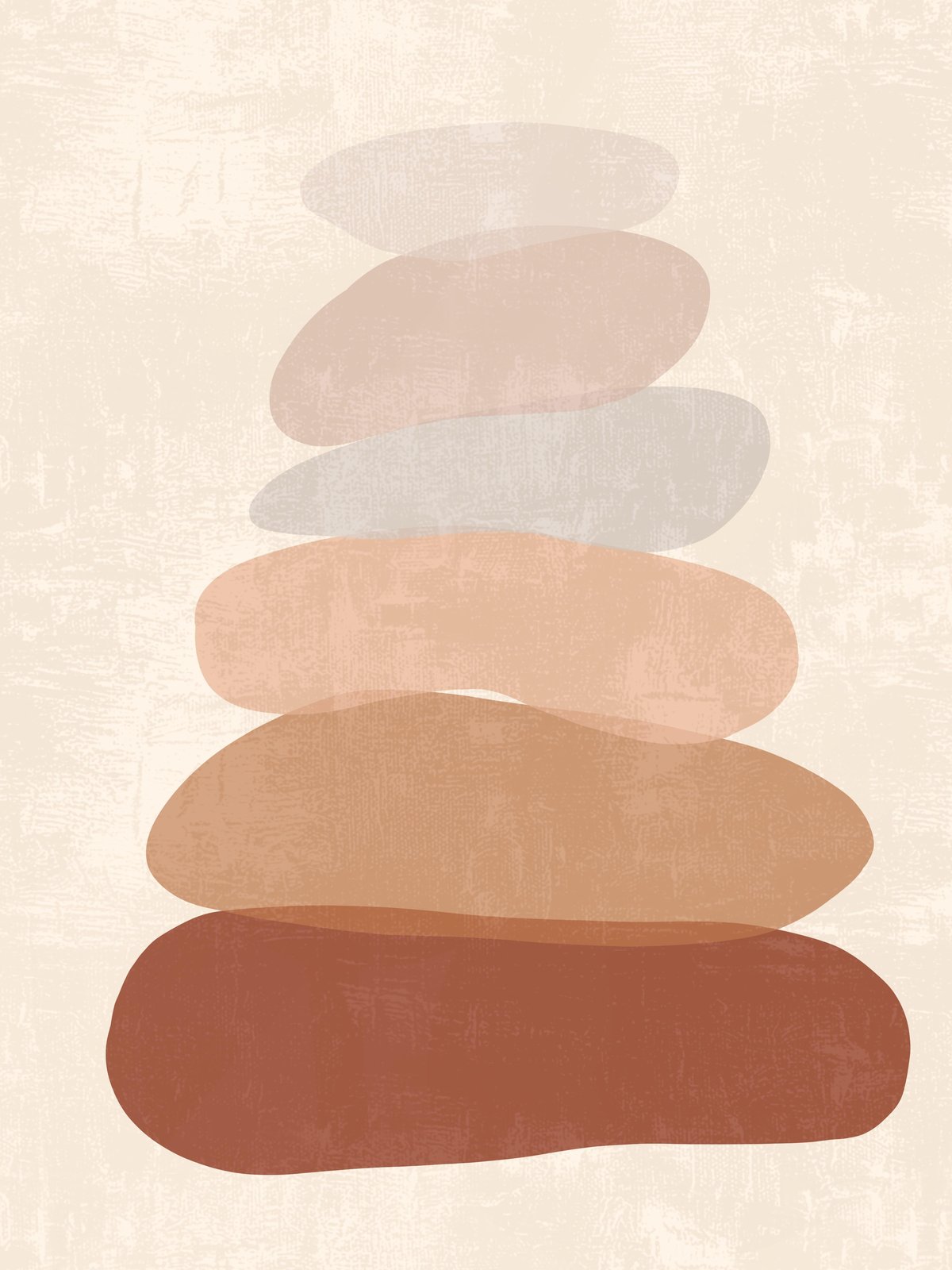 Zen Balance Abstract Pebble Wall Art