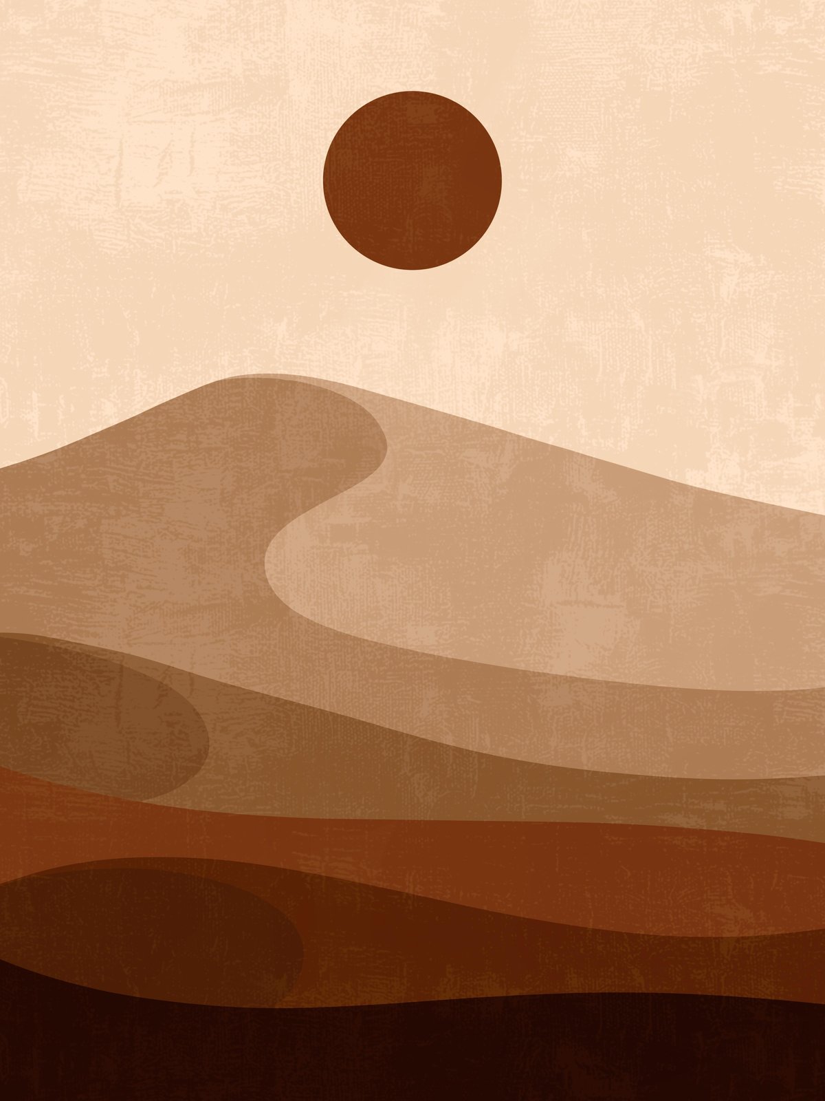 Abstract Desert Sun Dune Wall Art