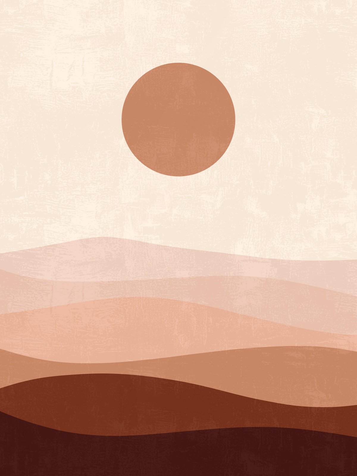 Desert Sun Abstract Landscape Wall Art