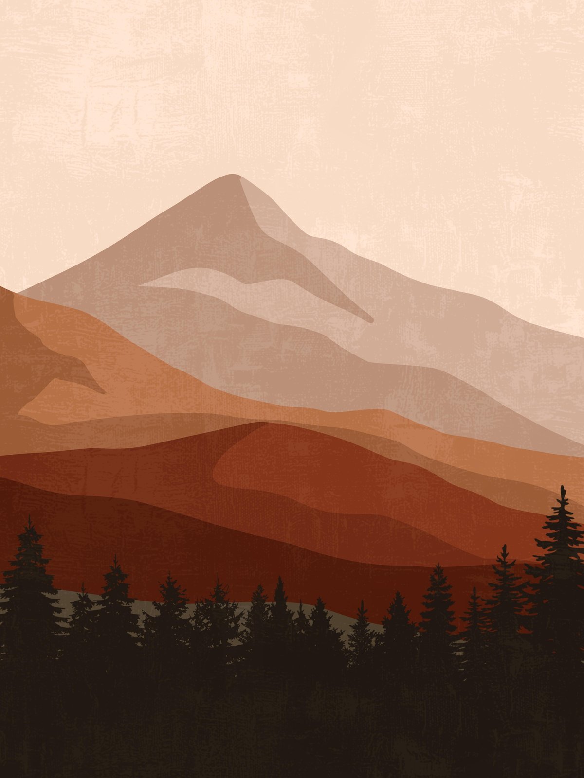 Abstract Mountain Landscape Wall Art