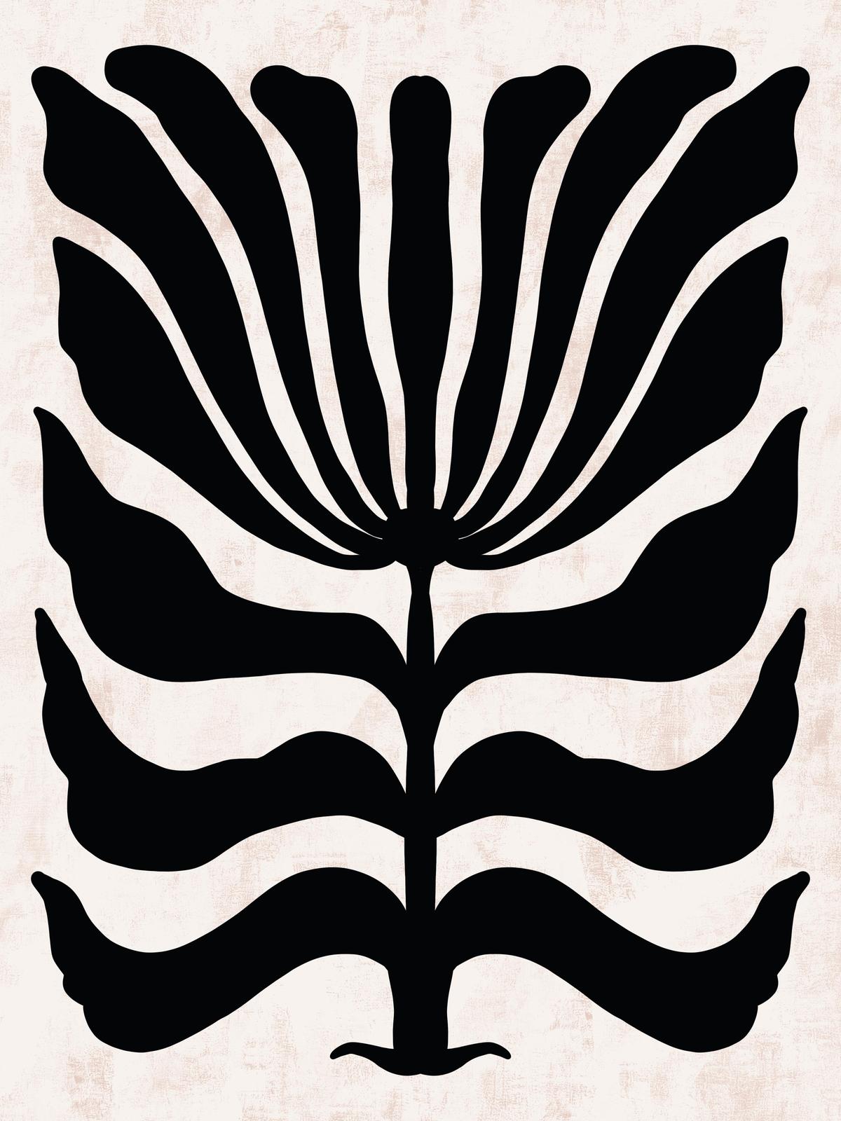 Monochrome Botanical Mid-Century Modern Wall Art