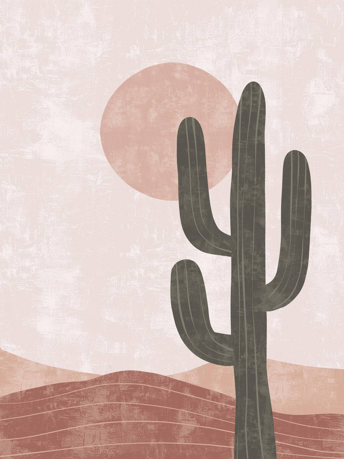 Desert Vibes Cactus & Sun Wall Art