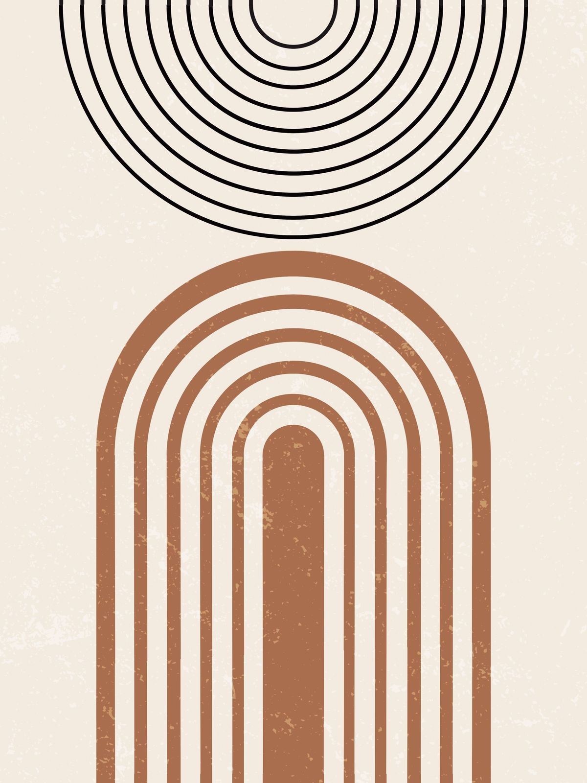 Boho Arch & Sunburst Mid Century Wall Art